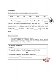 English worksheet: Charlottes Web Extra Practice