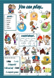 English Worksheet: YOU CAN PLAY...