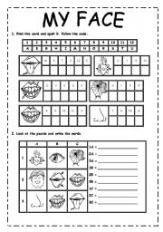 English Worksheet: MY FACE