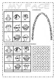 English Worksheet: MY FACE