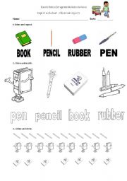 English Worksheet: CLASSROOM OBJECTS