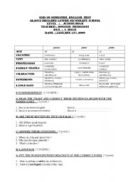 English worksheet: PRE-INTERMEDIATE GLOBAL TEST