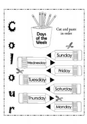 DAYS OF THE WEEK - ESL worksheet by bmwgordita