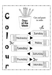 English Worksheet: DAYS OF THE WEEK