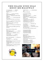 English Worksheet: The Black Eyed Peas - Meet Me Halfway