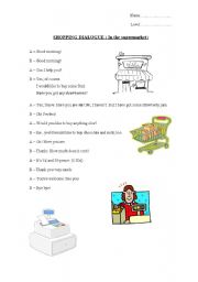 English Worksheet: Shopping dialogue: In the supermarket