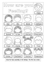 English Worksheet: FEELINGS