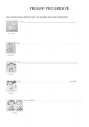 English Worksheet: Present Progressive