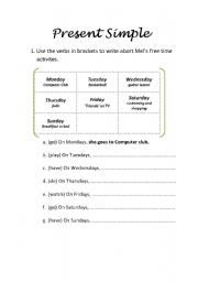 English Worksheet: Present Simple - affirmative, questions, negative