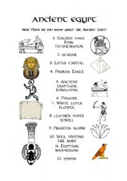 English Worksheet: Ancient Egypt