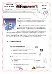 English Worksheet: full term test N2 8th form 