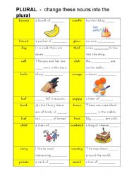 English Worksheet: Plural Nouns