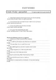 English worksheet: past wishes