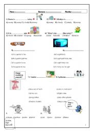 English Worksheet: 6 th class exercises