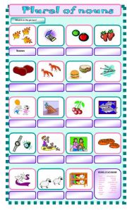 English Worksheet: plurals