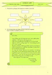 English Worksheet: School life