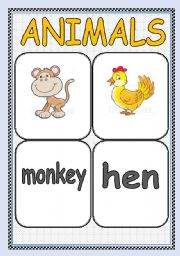 English Worksheet: ANIMALS FLASHCARD or POSTER ( Part : 8 ) | TWO PAGES |