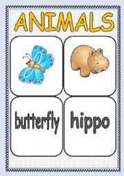 English Worksheet: ANIMALS FLASHCARD or POSTER ( Part : 9 ) | TWO PAGES |