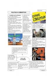 English Worksheet: Politics & Coruption