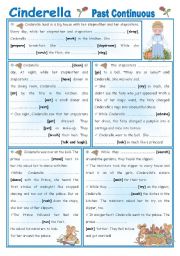 English Worksheet: Fairy Tales/Stories (5): Cinderella - Past Continuous