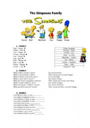 English Worksheet: The Simpsons family