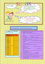 English Worksheet: Suffix en