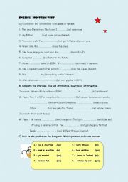 English worksheet: English test