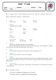 English worksheet: Profile