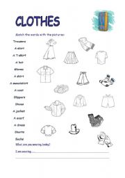 English Worksheet: Clothes matching activity