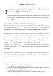 English Worksheet: Bullying