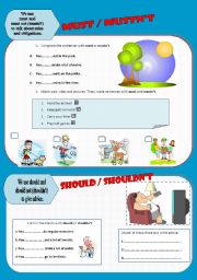 English Worksheet: MUST vs SHOULD