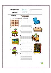 English Worksheet: furniture