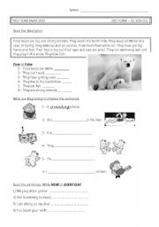 English worksheet: Exam - Descriptions - Present Cont