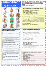 English Worksheet: Present Perfect Questions