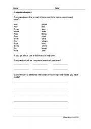 English Worksheet: compound words