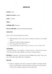 English worksheet: Sample Lesson plan (clothes)