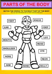 English Worksheet: My body