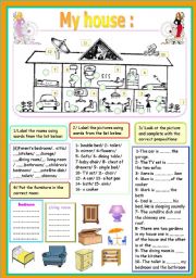 English Worksheet: my house