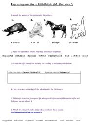 English Worksheet: MOVIE+EXERCISES: Expressing emotions: Little Britain 