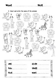 English Worksheet: Wild animals