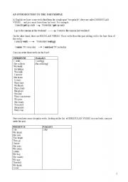 English worksheet: Introducing the Simple past
