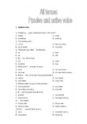 All tenses, active and passive voice practice