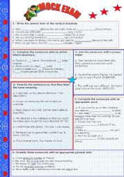 English Worksheet: MOCK EXAM