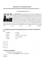 Reading Comprehension - The Jonas Brothers