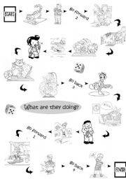 English Worksheet: Present Continuous Game