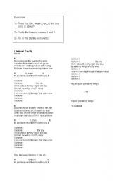 English Worksheet: I believe I can fly. Song. Can for ability