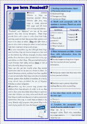 English Worksheet: test: reading/ language and writing