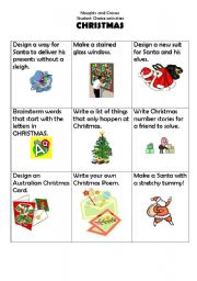 English worksheet: Christmas Noughts and crosses