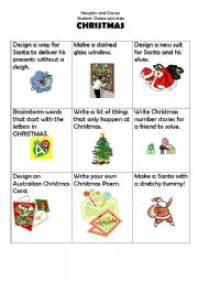 English Worksheet: Christmas Noughts and crosses