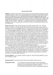 English Worksheet: word wall write up